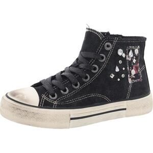 Blowfish Womens Kimber Hi Distressed Canvas Casual And Fashion Sneakers 7.5